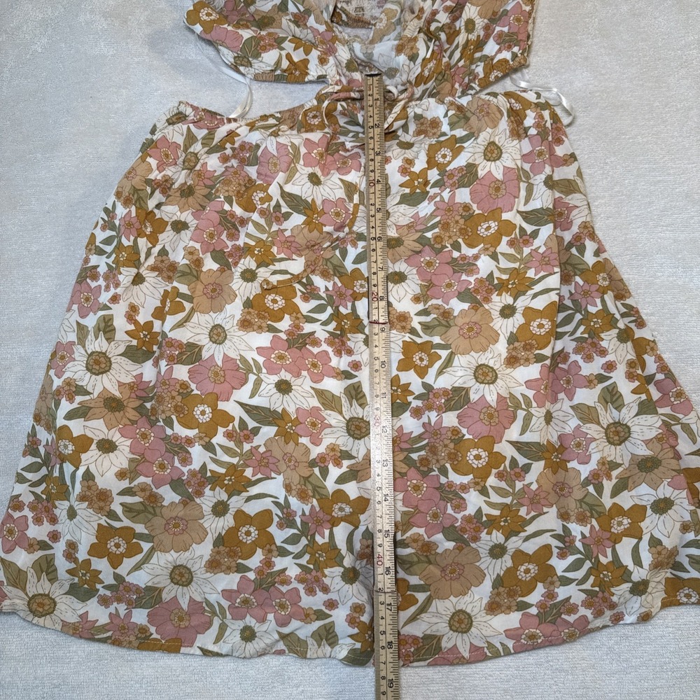 Princess Polly Floral Cutout Mini Dress US 6 Smocked Puff Sleeve Boho 70s Y2K - Picture 6 of 8